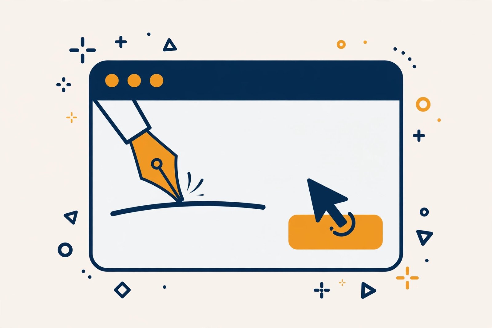 Illustration of a website homepage being rewritten — SEO website copywriting that ranks on Google and converts visitors into enquiries